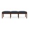Lesro Lenox Wood 3 Seat Bench Wood Frame, Walnut, RS Night Sky Upholstery LW3001 - alternate 1